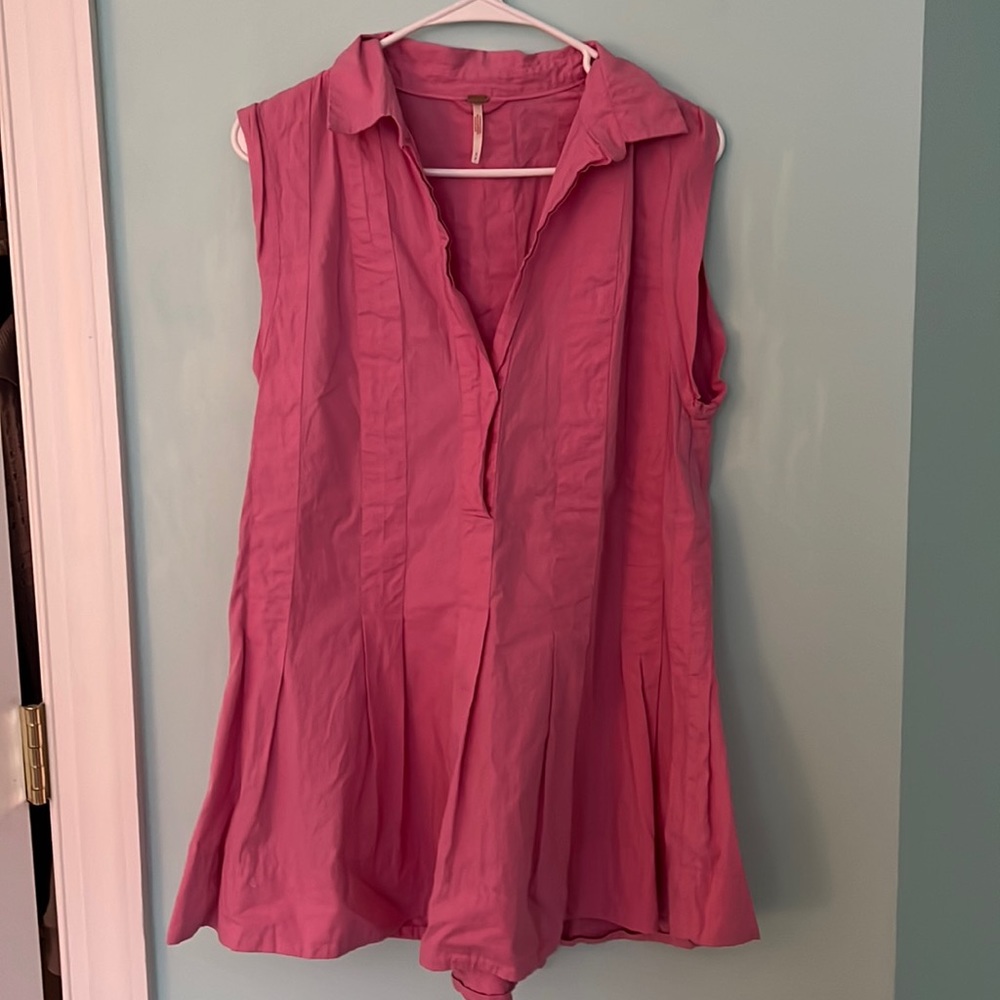 Free People Pink Pleated Dress